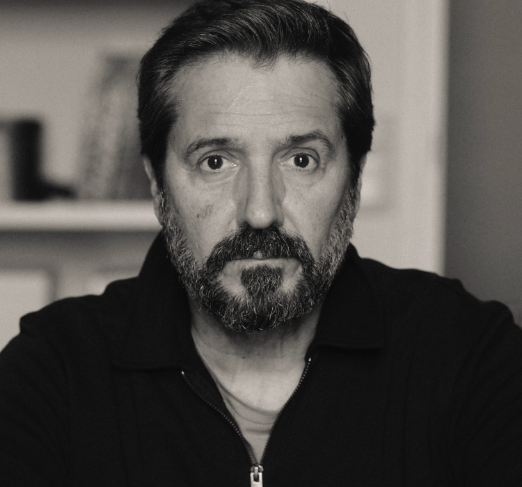 Man looking straight ahead