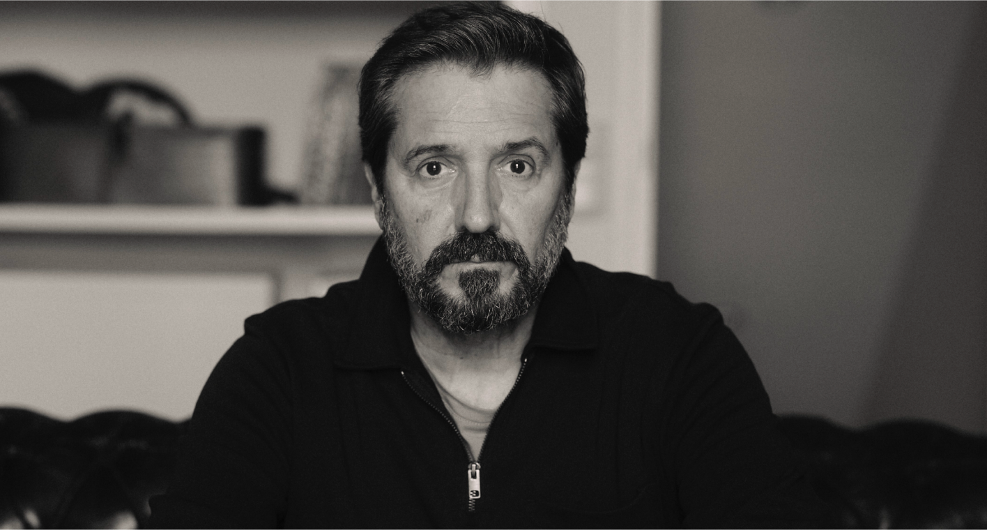 Man looking straight ahead