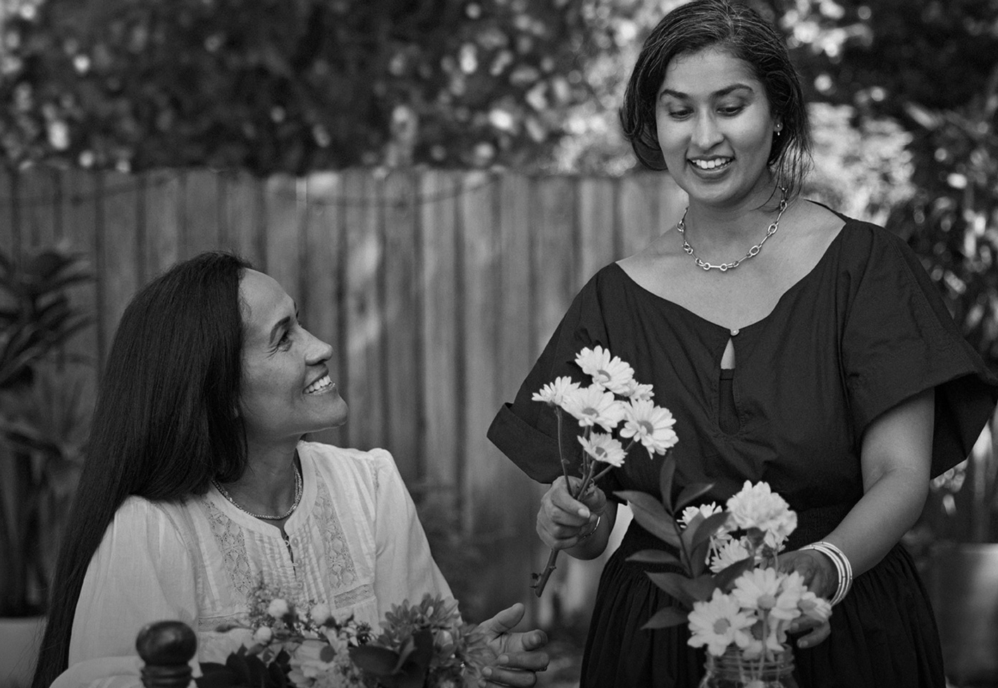 Woman looking up at her loved one