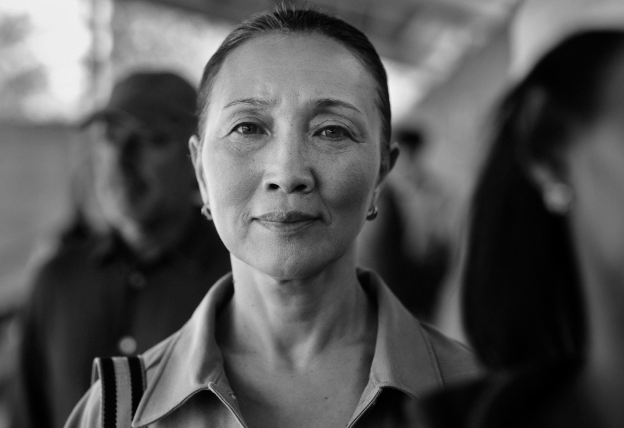 Woman looking straight ahead