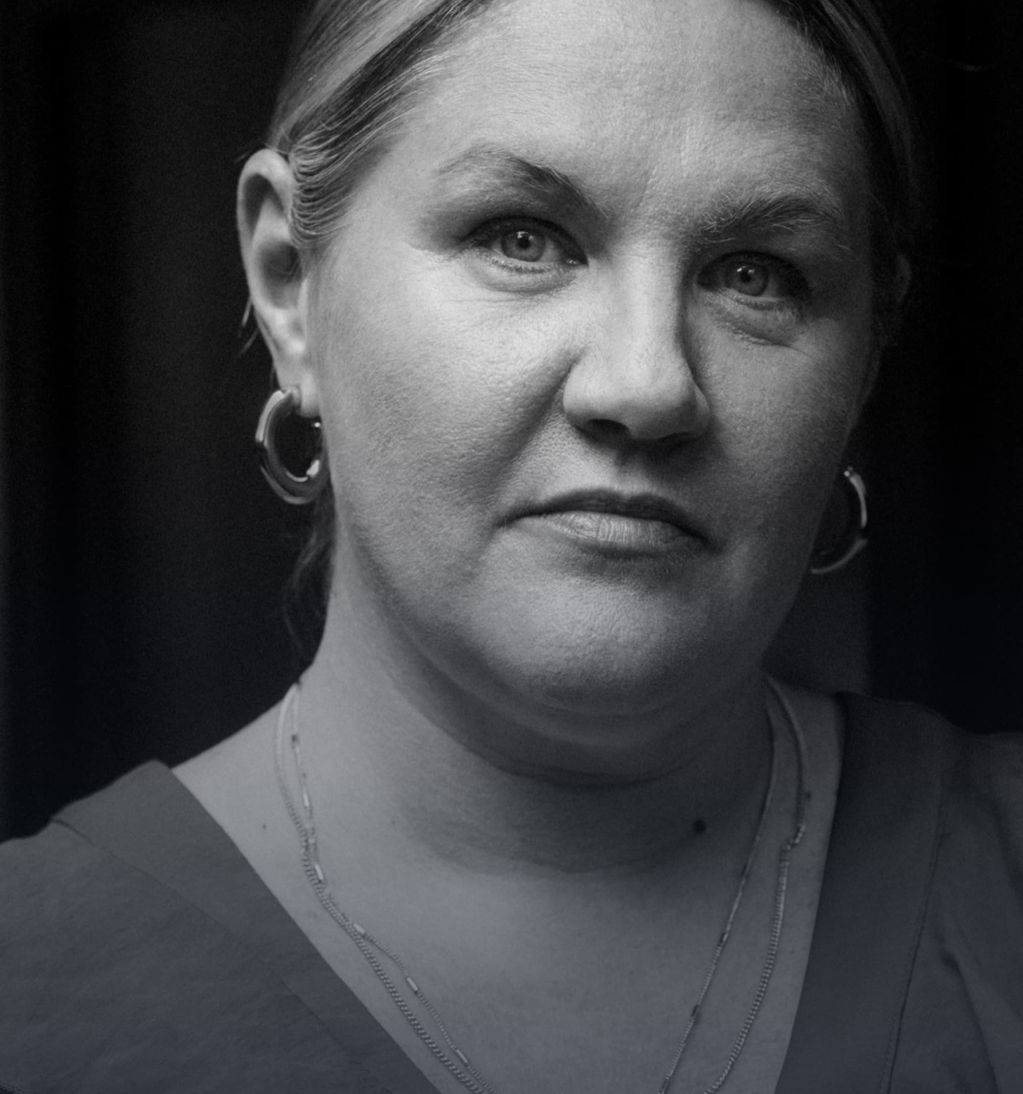 Photo of a woman looking straight ahead. The photo reads, “I'M A LIAR.”