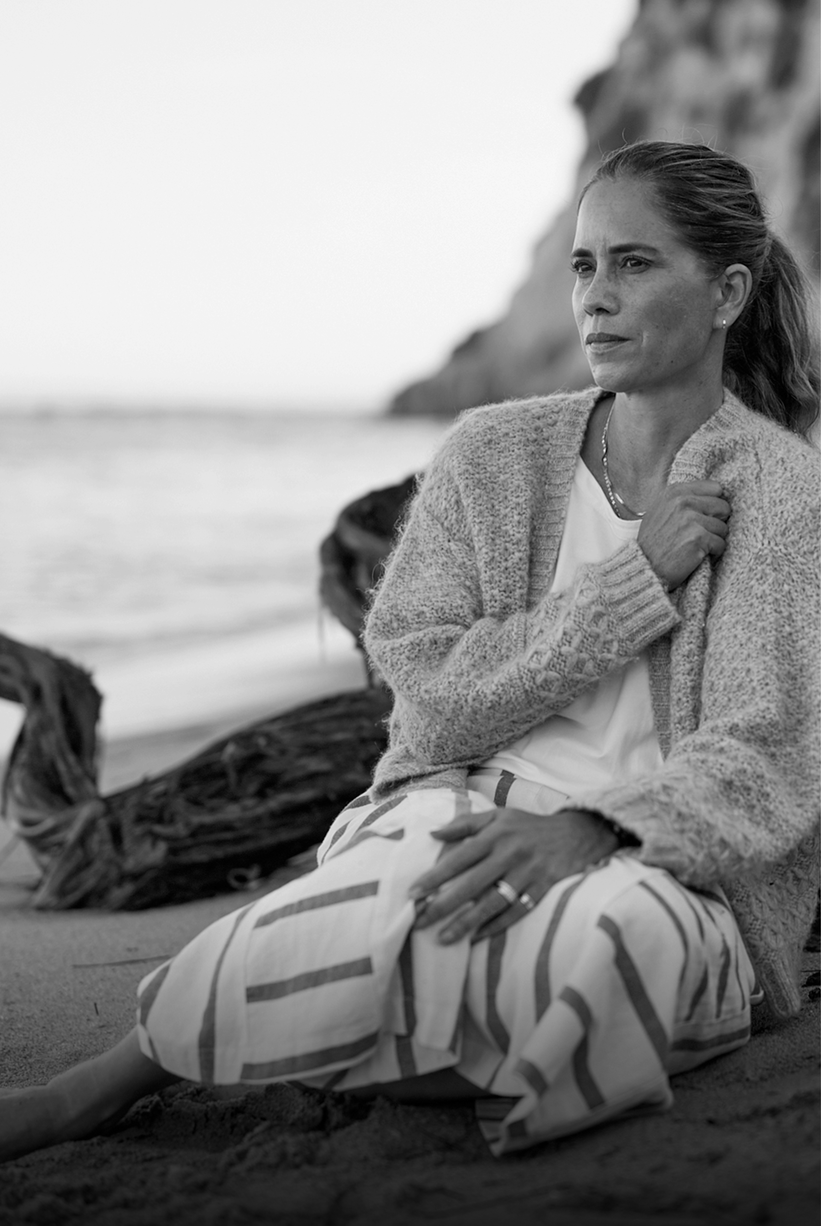 Woman holding sweater