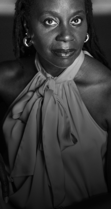 Photo of a woman looking straight ahead. The photo reads, “NOT TODAY.