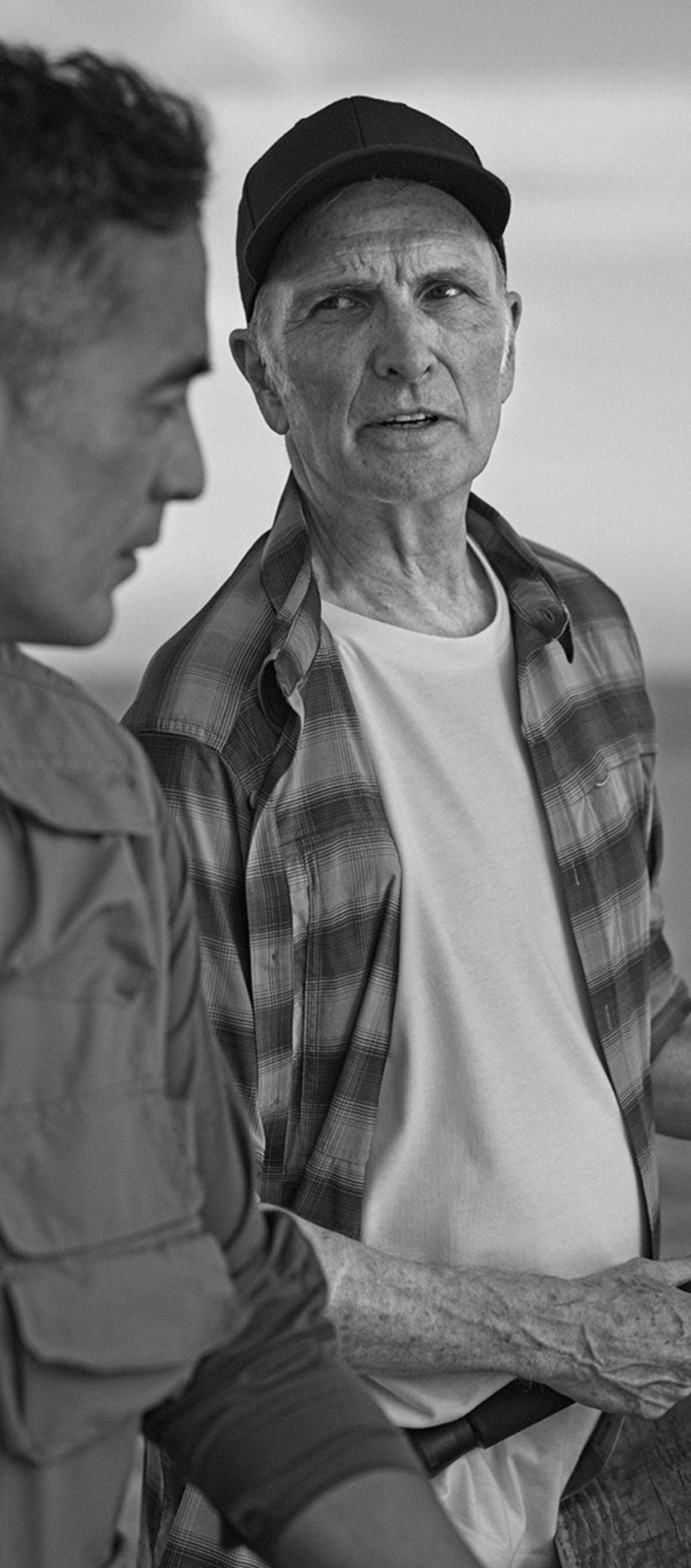Two men talking